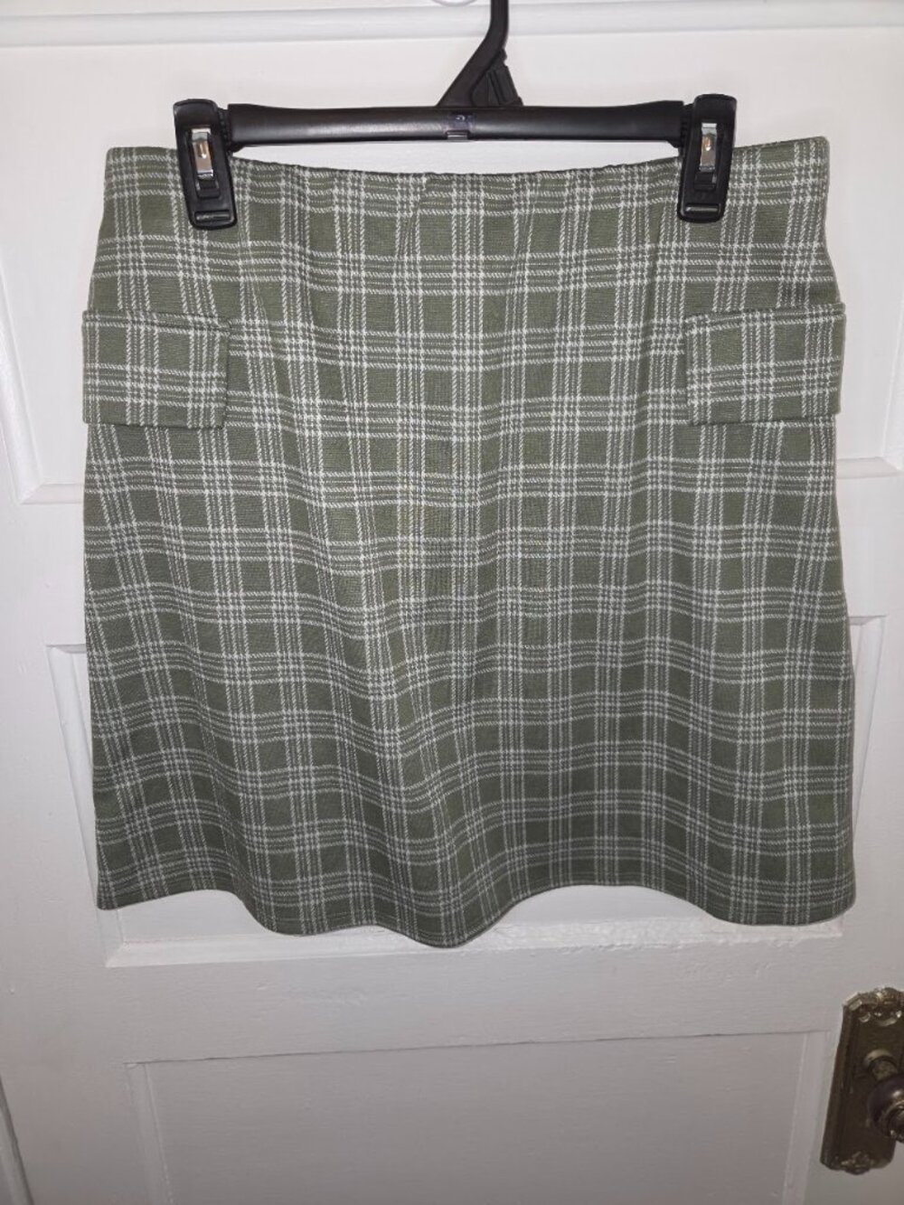 Gilli Green & Cream Colored Plaid Skirt - Women's Size XL